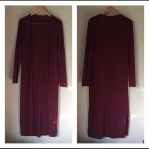 Burgundy duster cardigan
